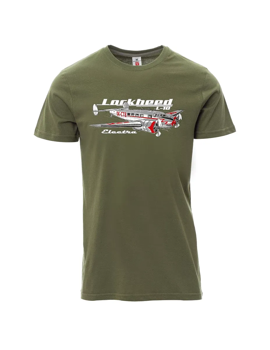 Khaki pánské tričko Lockheed L-10 Electra