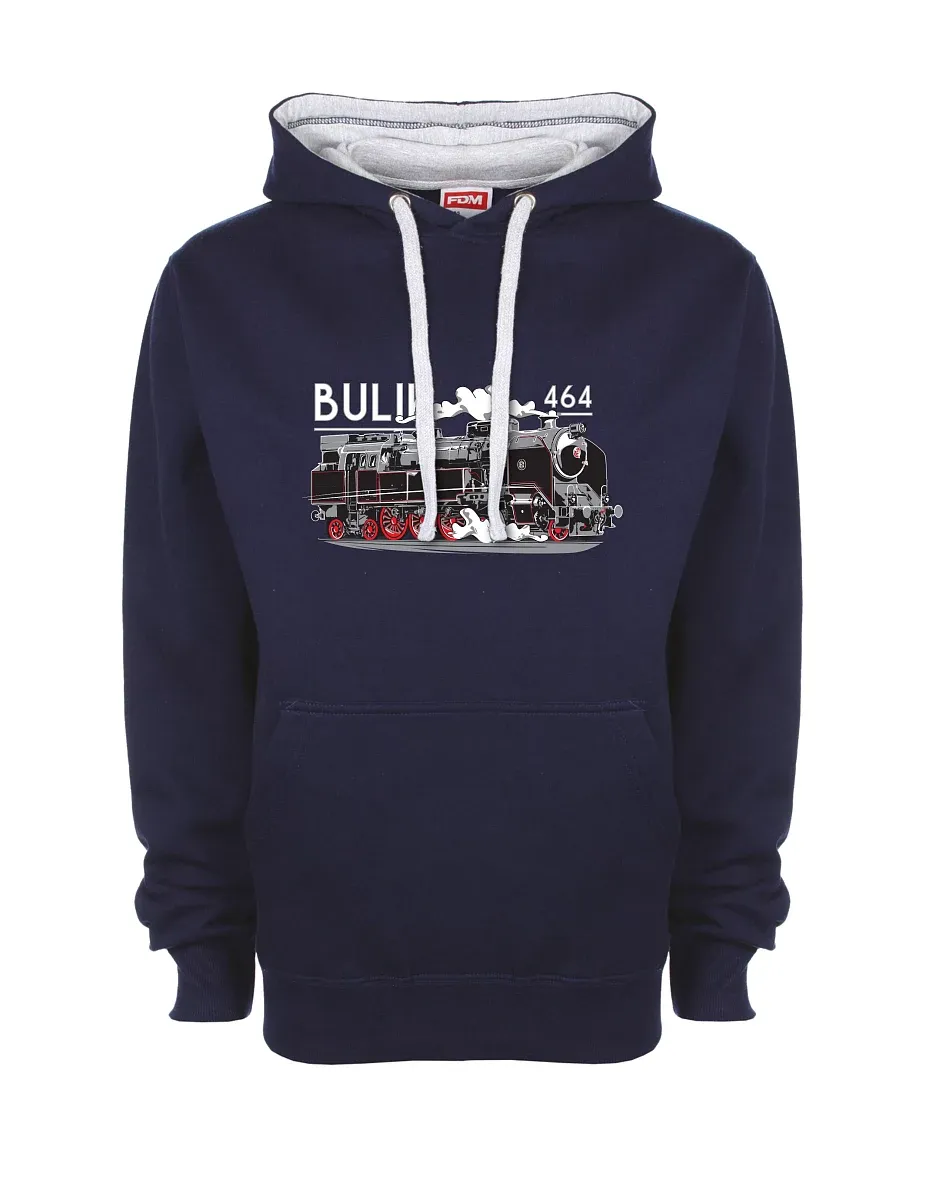 Šedo-námořnická mikina Lokomotiva 464 "Bulik"
