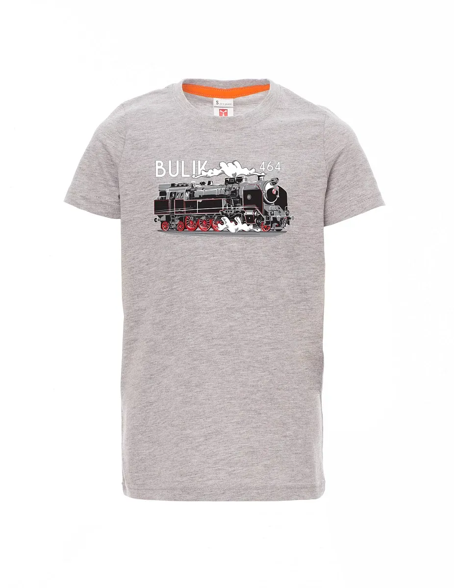 Šedý melír dětské tričko Lokomotiva 464 "Bulik"