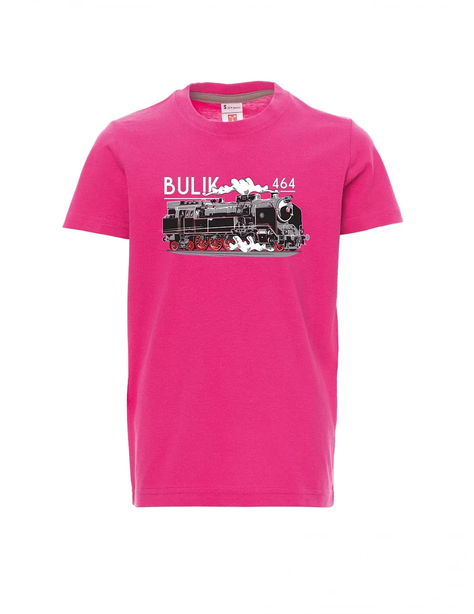 Růžové dětské tričko Lokomotiva 464 "Bulik"