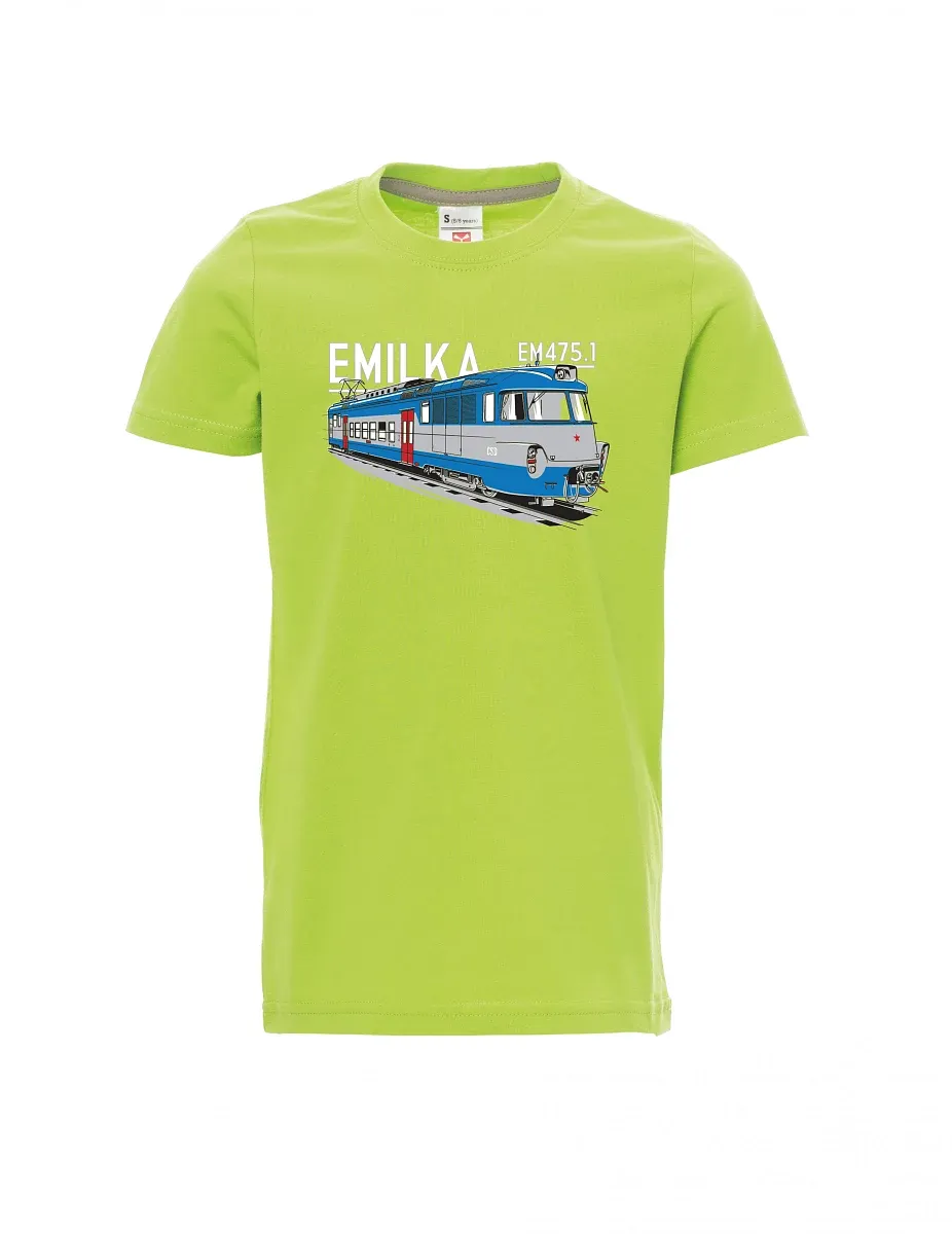 Světle zelené dětské tričko Elektrické jednotky 475.1 "Emilka"