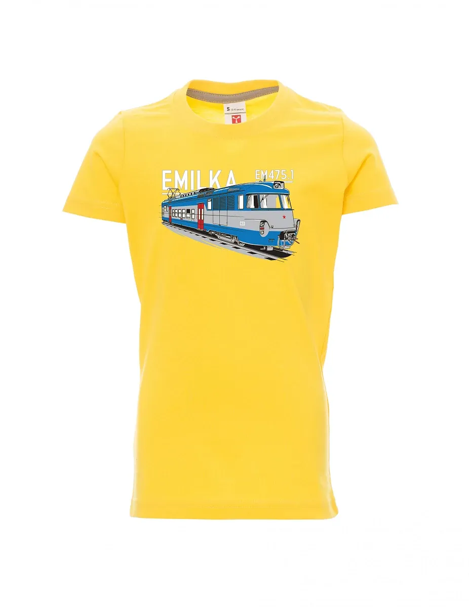 Žluté dětské tričko Elektrické jednotky 475.1 "Emilka"