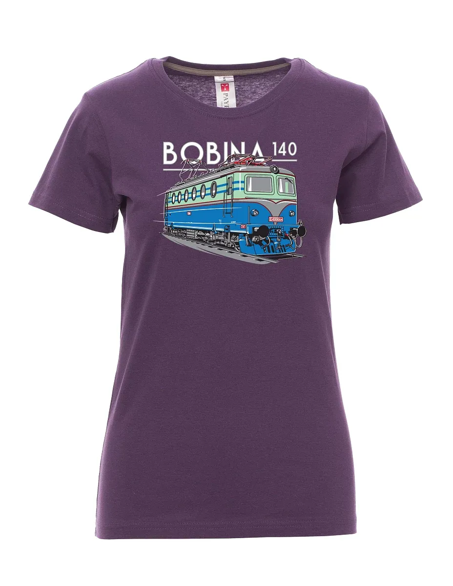 Fialové dámské tričko Lokomotiva 140 "Bobina"