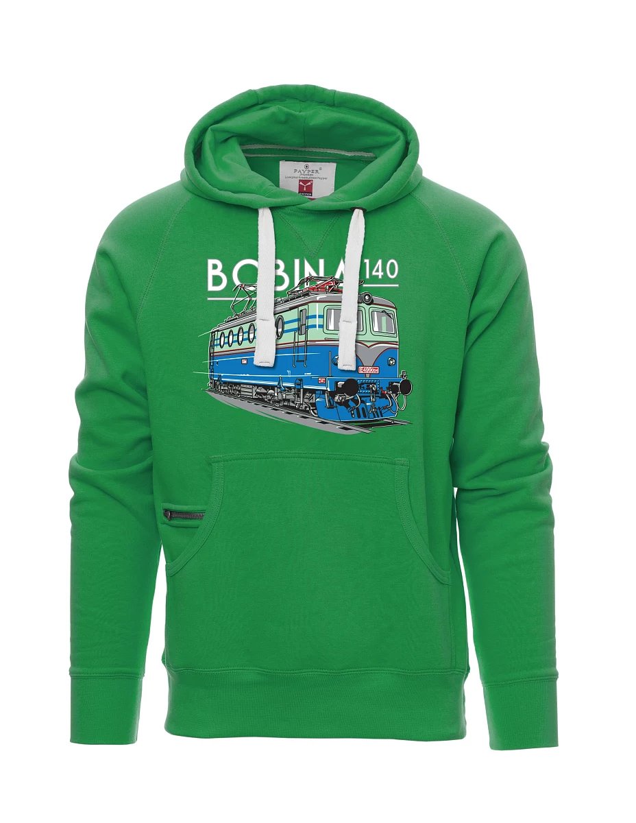 Zelená pánská mikina Lokomotiva 140 "Bobina"