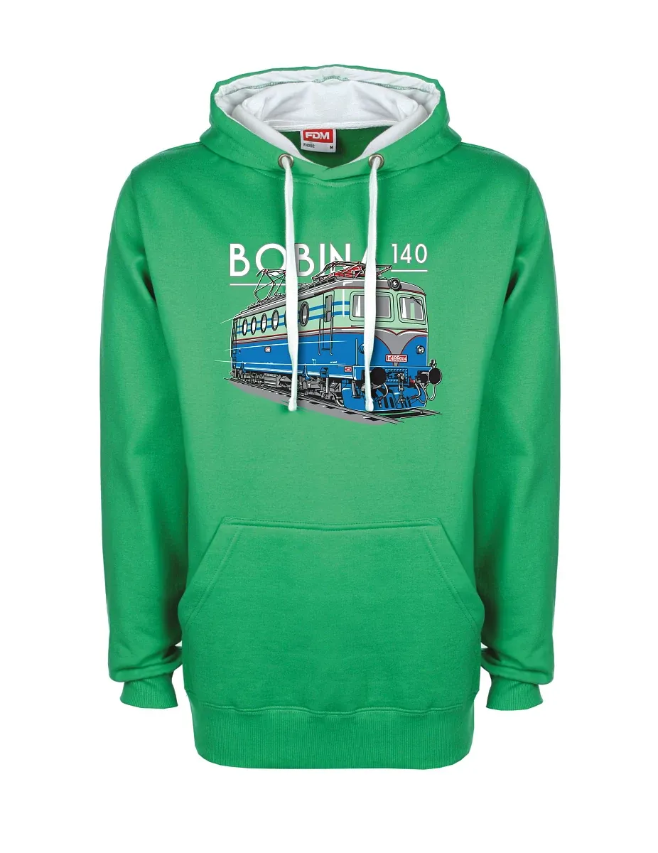 Bílo-zelená mikina Lokomotiva 140 "Bobina"
