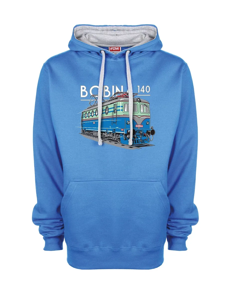 Šedo-modrá mikina Lokomotiva 140 "Bobina"