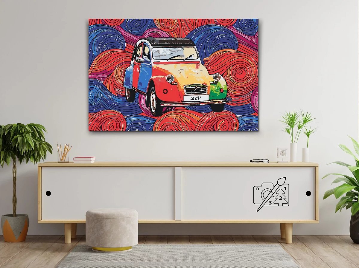 Malování podle čísel - obraz veterána 2CV
