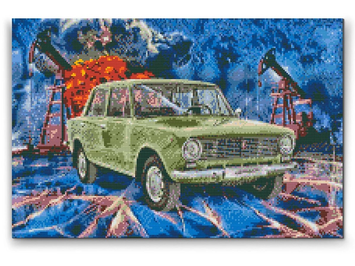 Diamantové malování podle čísel - obraz veterána Lada-Žiguli