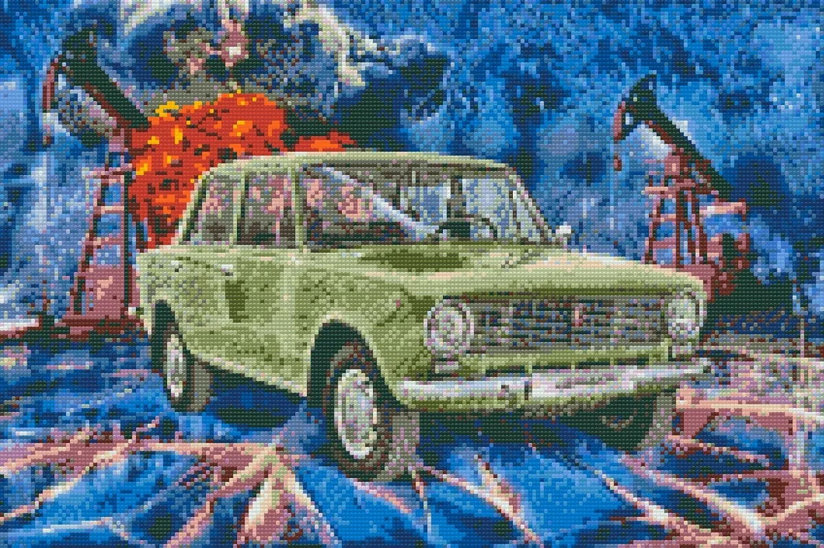 Diamantové malování podle čísel - obraz veterána Lada-Žiguli