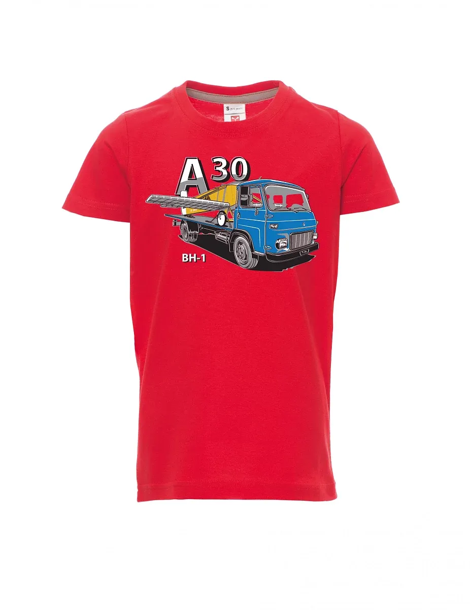 Červené dětské tričko Avia A30 a letadlo BH - 1