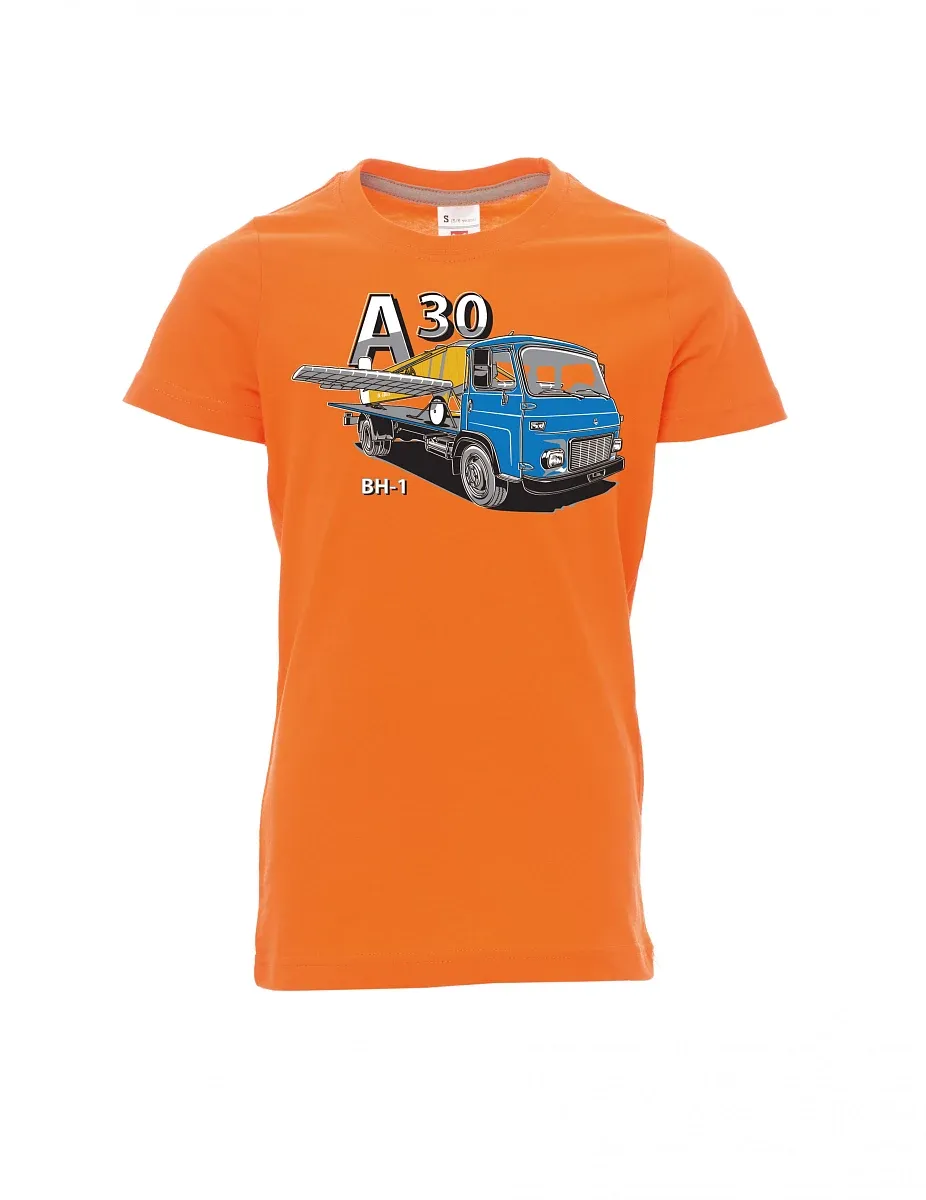 Oranžové dětské tričko Avia A30 a letadlo BH - 1
