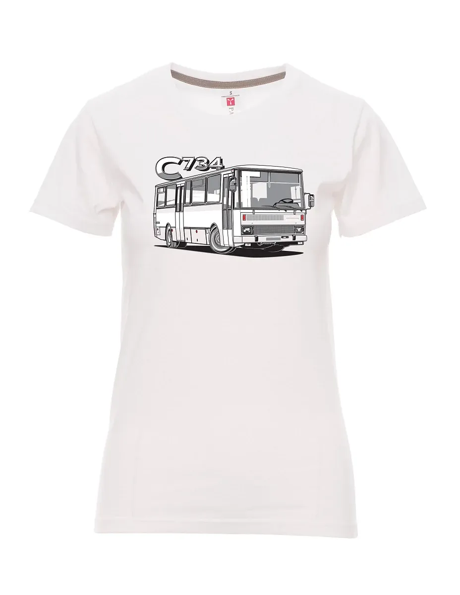 Bílé dámské tričko autobus C734