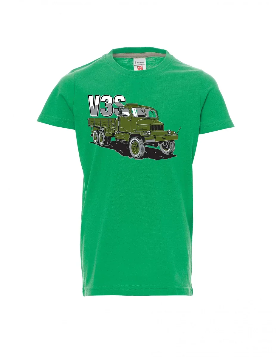 Zelené dětské tričko Nákladní automobil V3S Valník