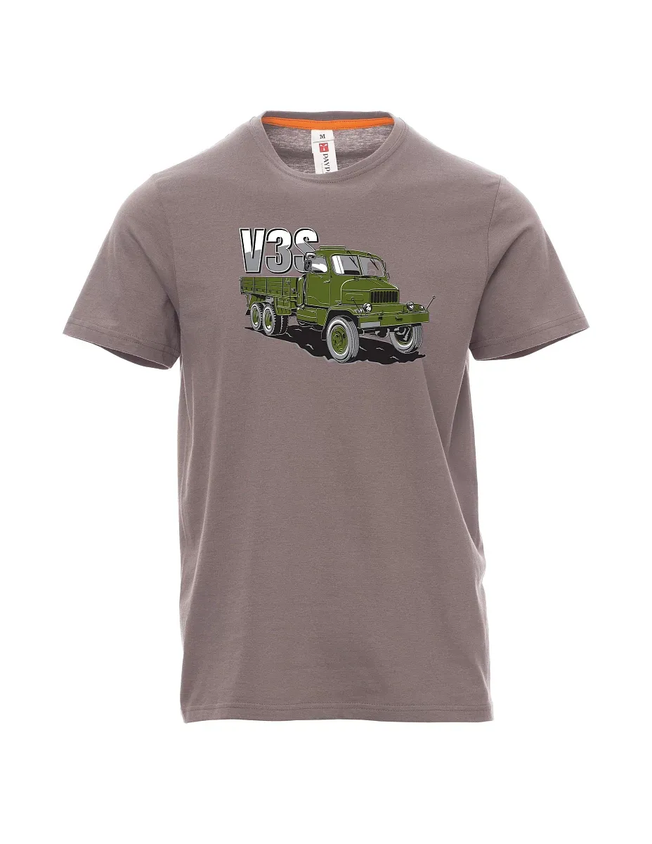 Ocelově šedé pánské tričko Nákladní automobil V3S Valník