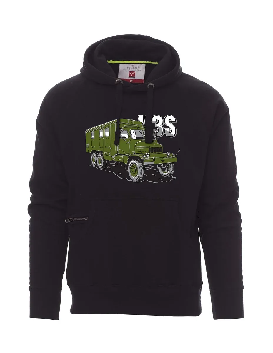 Černá pánská mikina Nákladní automobil V3S Skříň