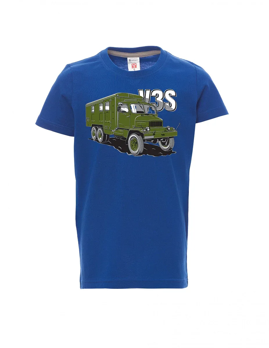 Modré dětské tričko Nákladní automobil V3S Skříň