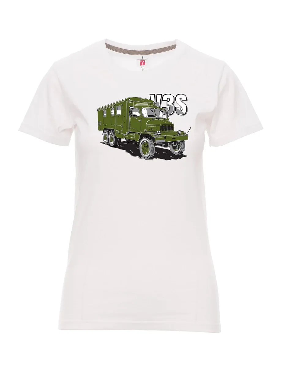 Bílé dámské tričko Nákladní automobil V3S Skříň