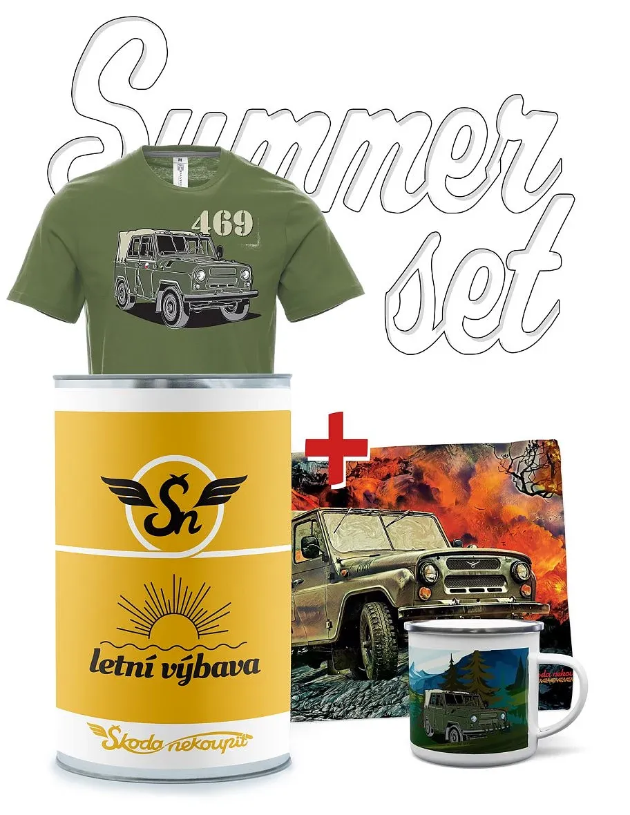 Dárkový letní set UAZ 469 Česká vlajka