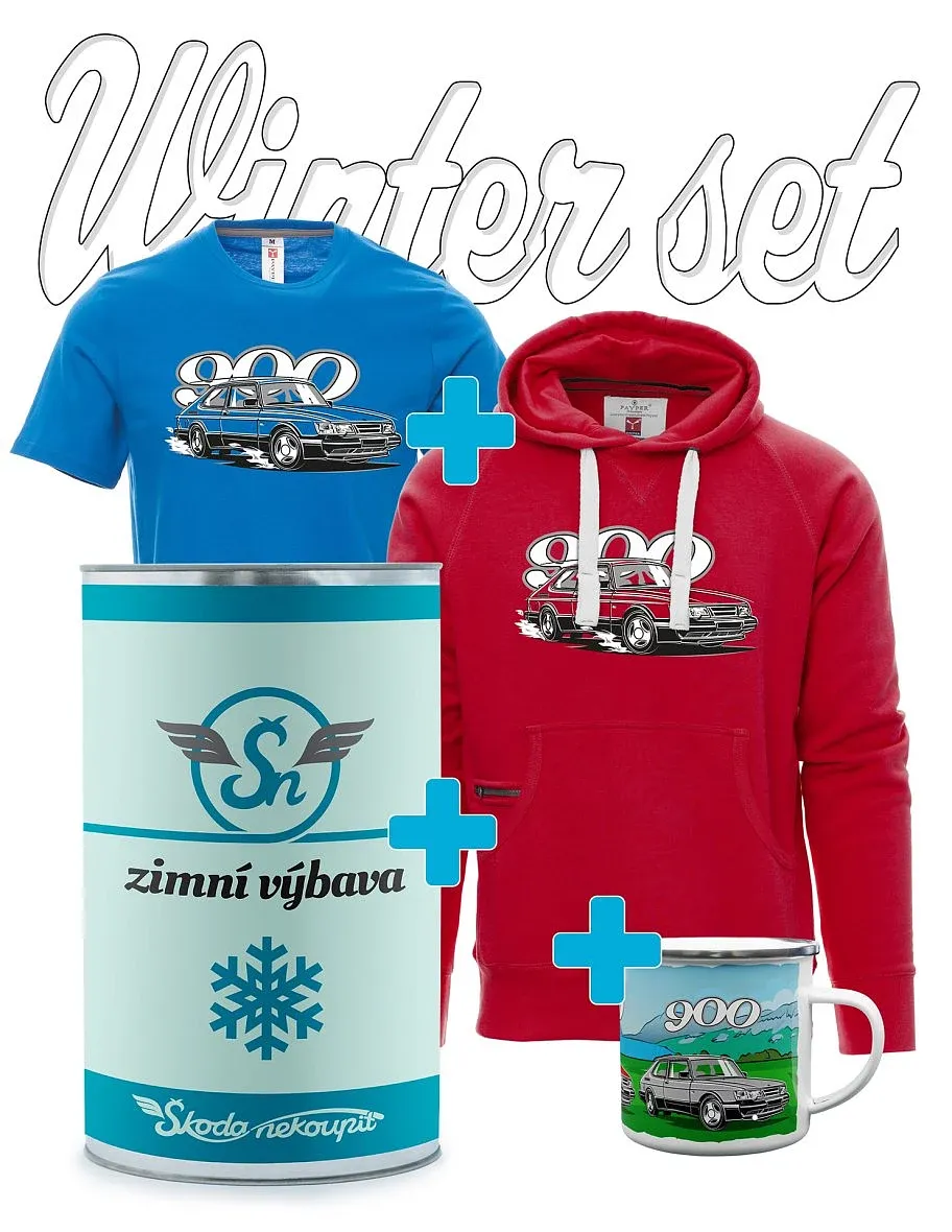 Dárkový zimní set se Saabem 900