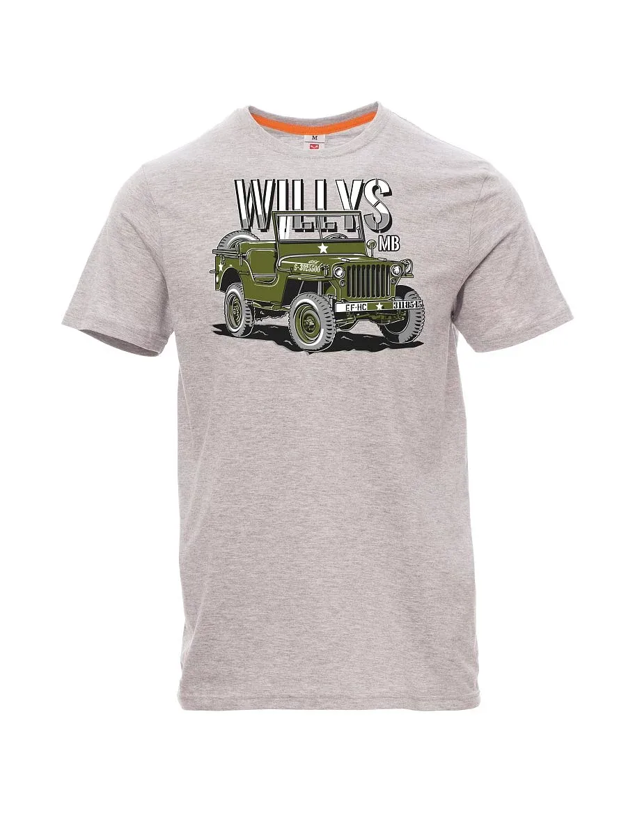 Šedé melanžové pánské tričko Willys MB