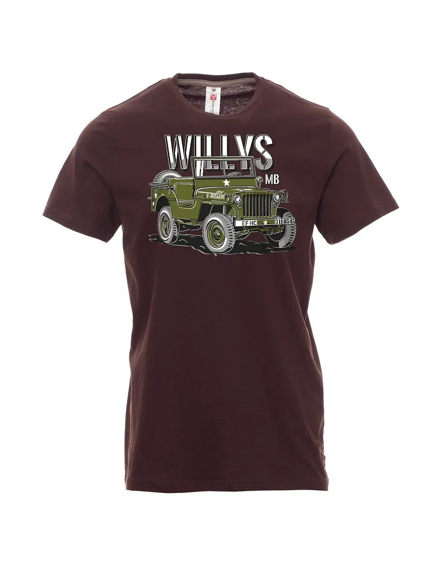 Tmavě hnědé pánské tričko Willys MB