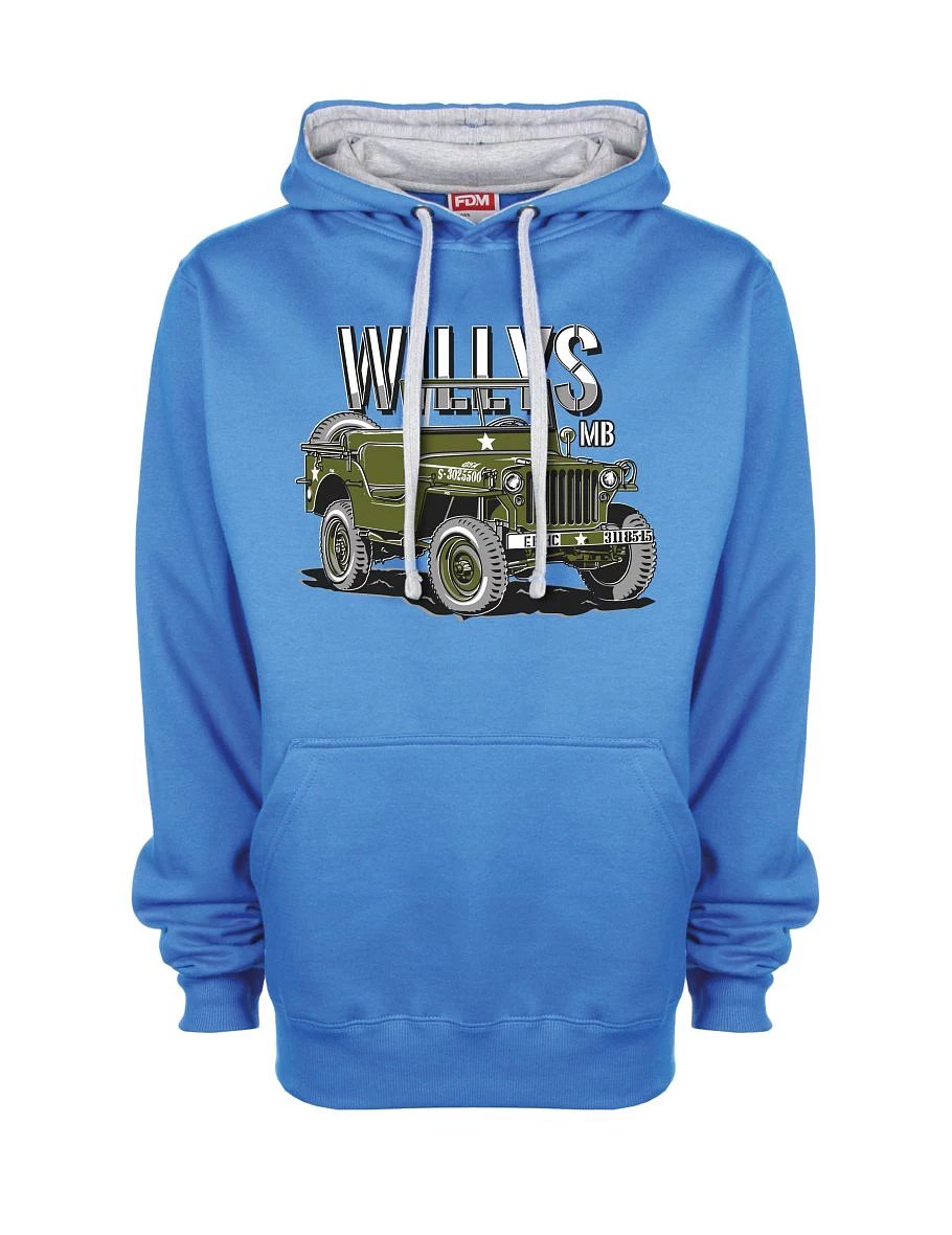 Šedo-modrá mikina Willys MB