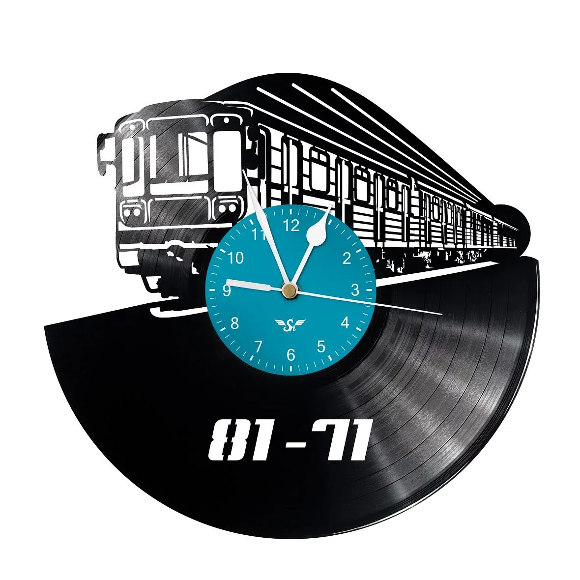 Hodiny z gramodesky s motivem Metro 81-71