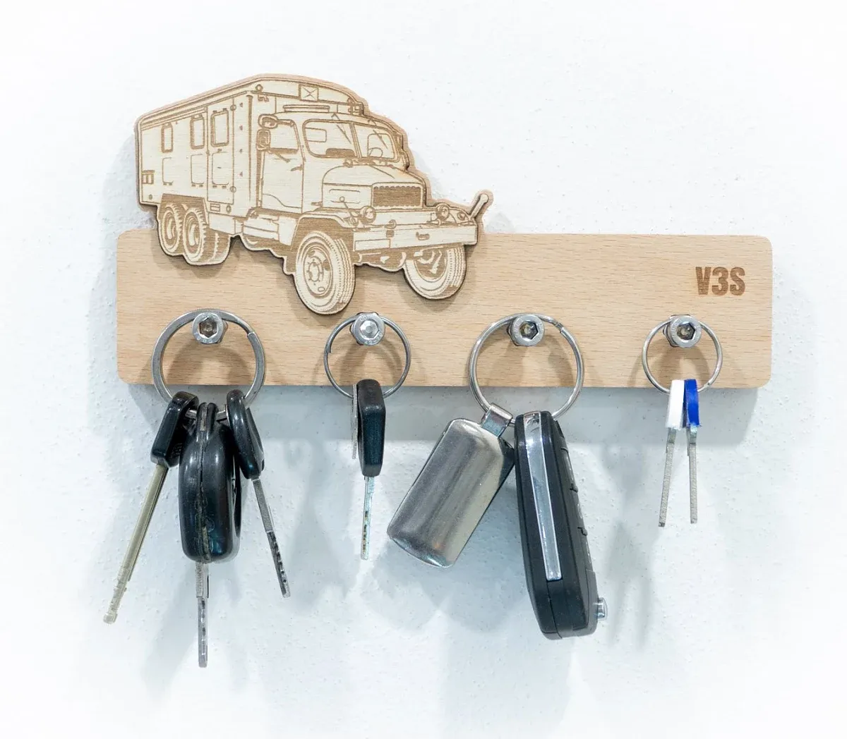 Dřevěný věšák na klíče Nákladní automobil V3S