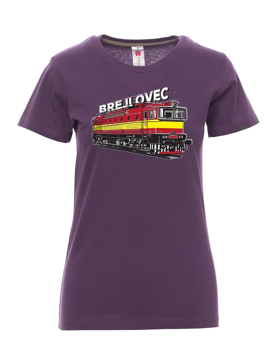 Fialové dámské tričko Lokomotiva 753 "Brejlovec"