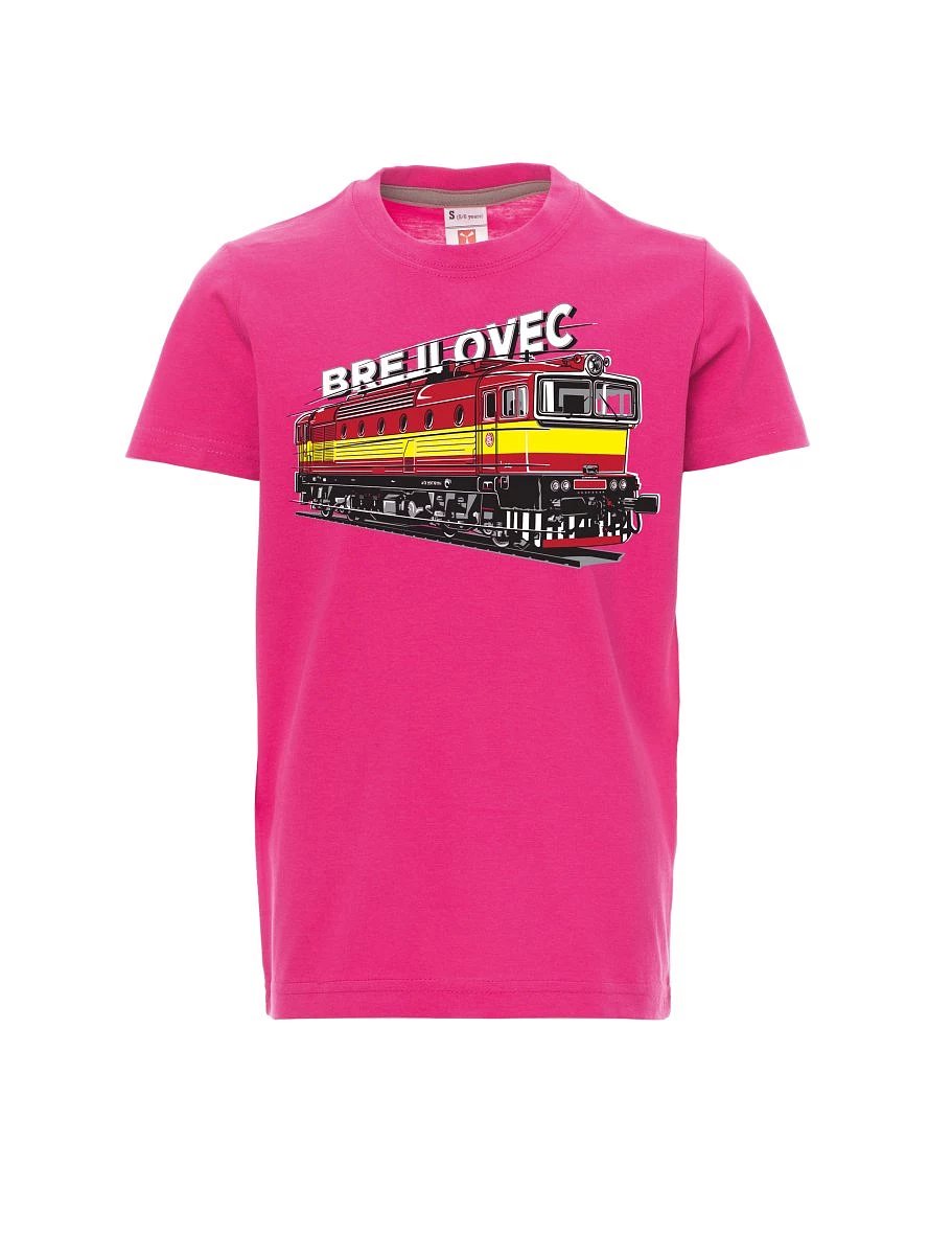 Růžové dětské tričko Lokomotiva 753 "Brejlovec"