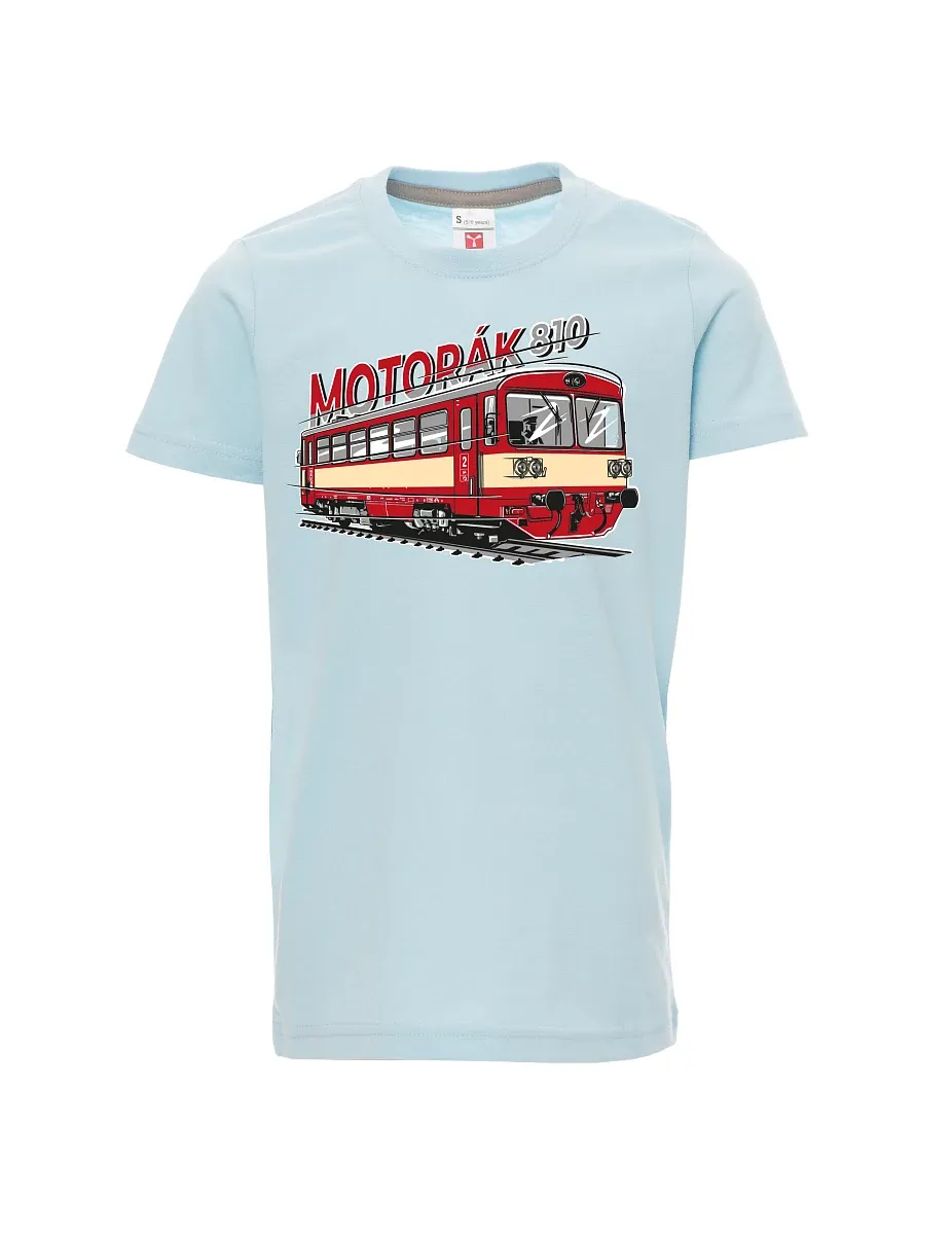 Bledě modré dětské tričko Motorák 810
