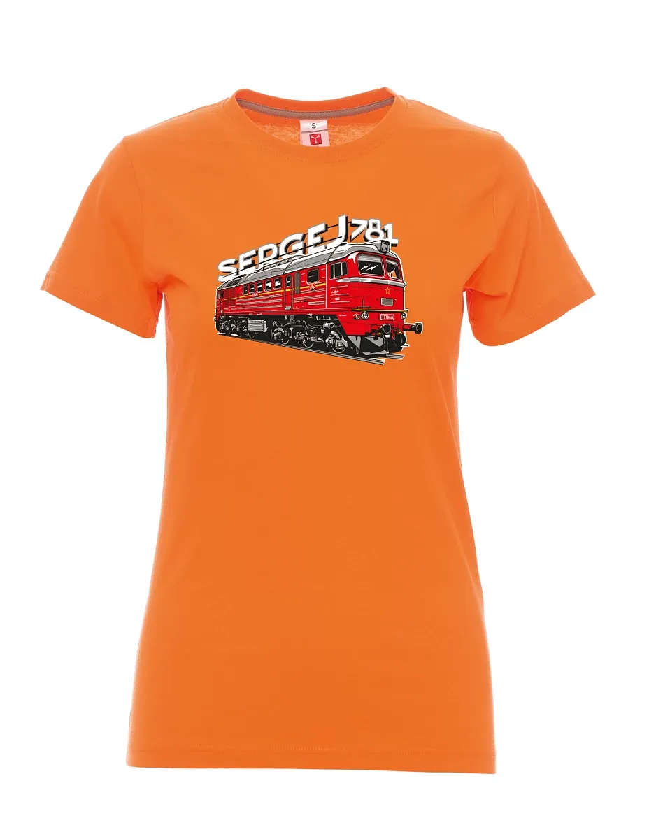 Oranžové dámské tričko Lokomotiva 781 "Sergej" (M62)