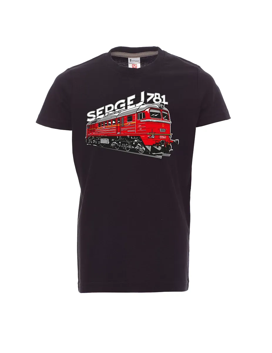 Černé dětské tričko Lokomotiva 781 "Sergej" (M62)