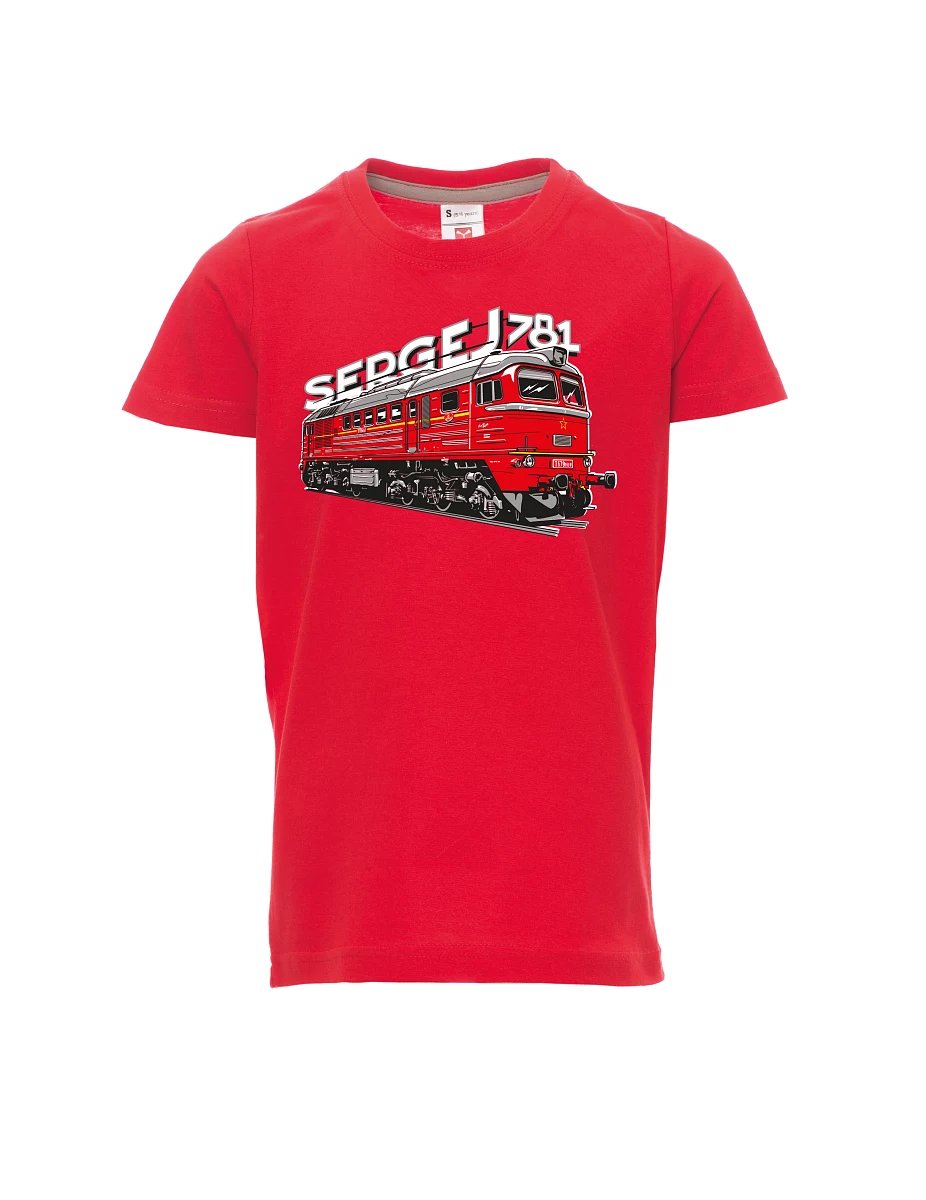 Červené dětské tričko Lokomotiva 781 "Sergej" (M62)
