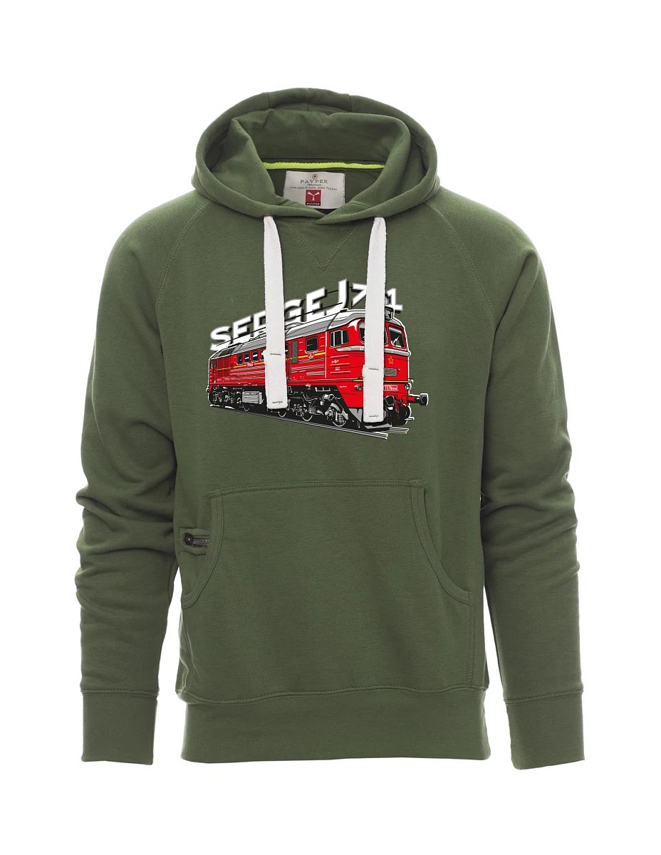 Tmavě zelená pánská mikina Lokomotiva 781 "Sergej" (M62)