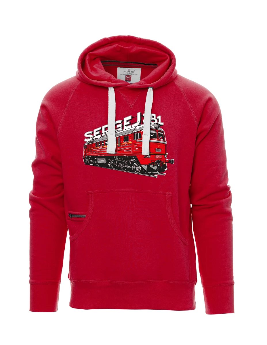 Červená pánská mikina Lokomotiva 781 "Sergej" (M62)