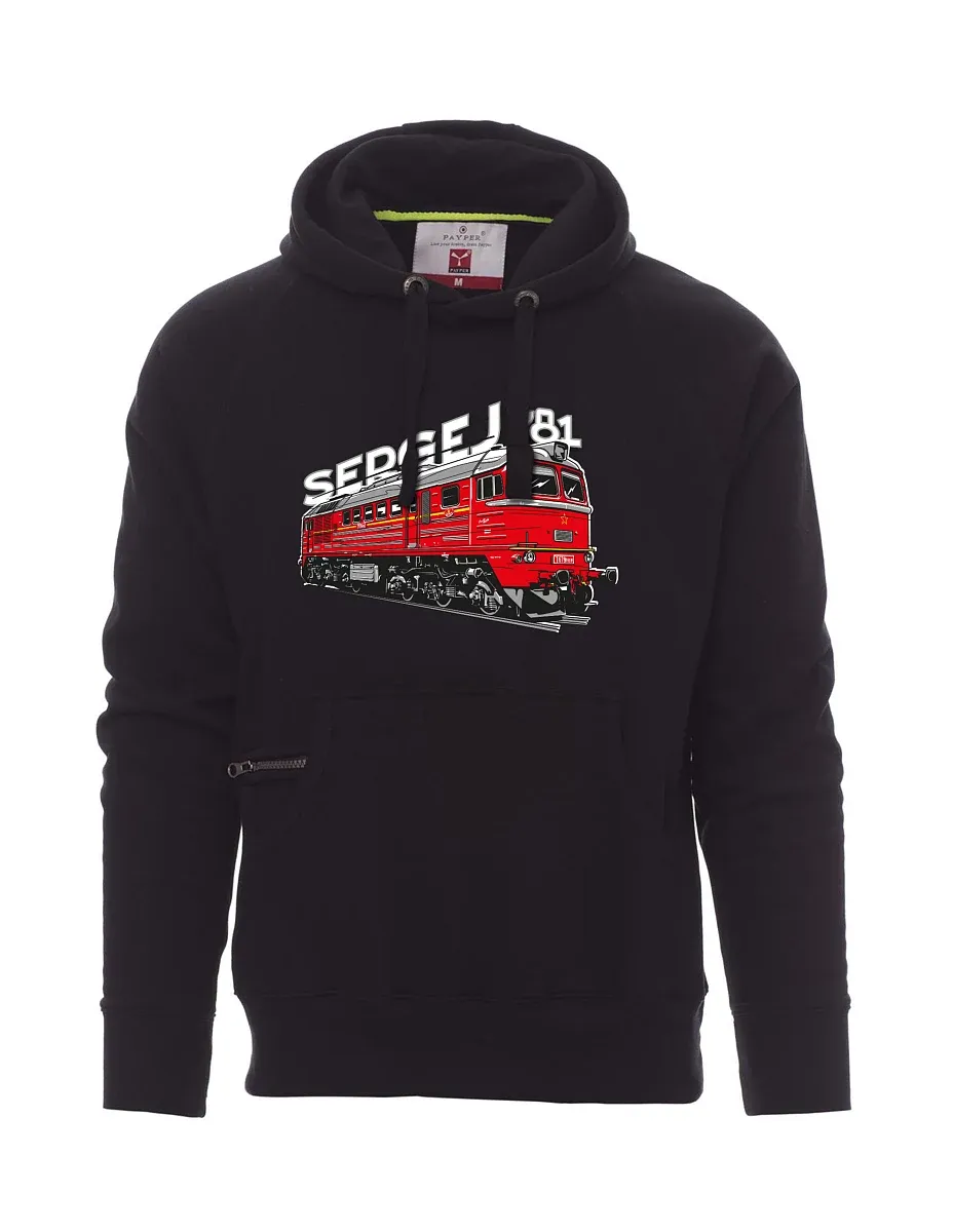 Černá pánská mikina Lokomotiva 781 "Sergej" (M62)