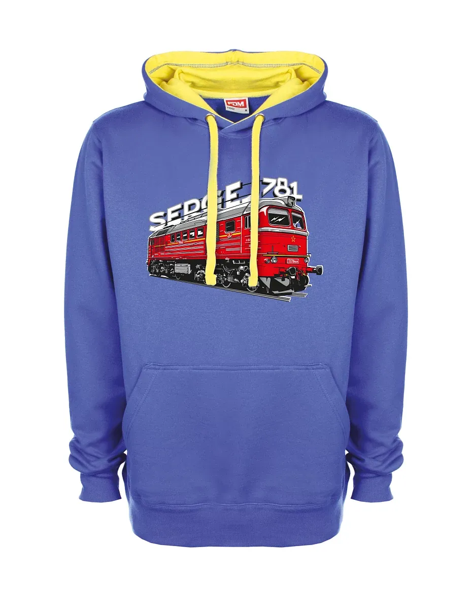 Žluto-modrá mikina Lokomotiva 781 "Sergej" (M62)
