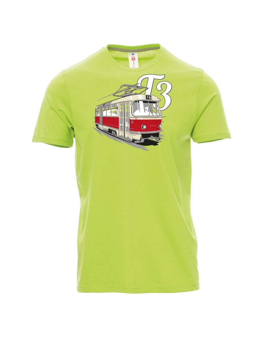 Světle zelené pánské tričko Tramvaj T3