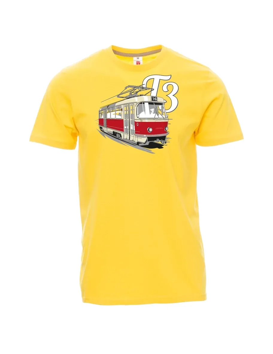Žluté pánské tričko Tramvaj T3