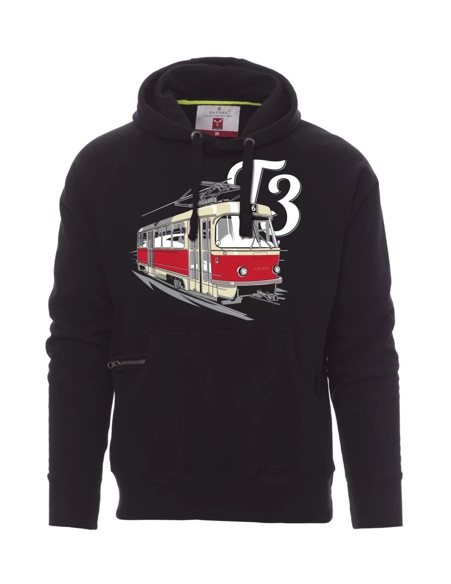 Černá pánská mikina Tramvaj T3