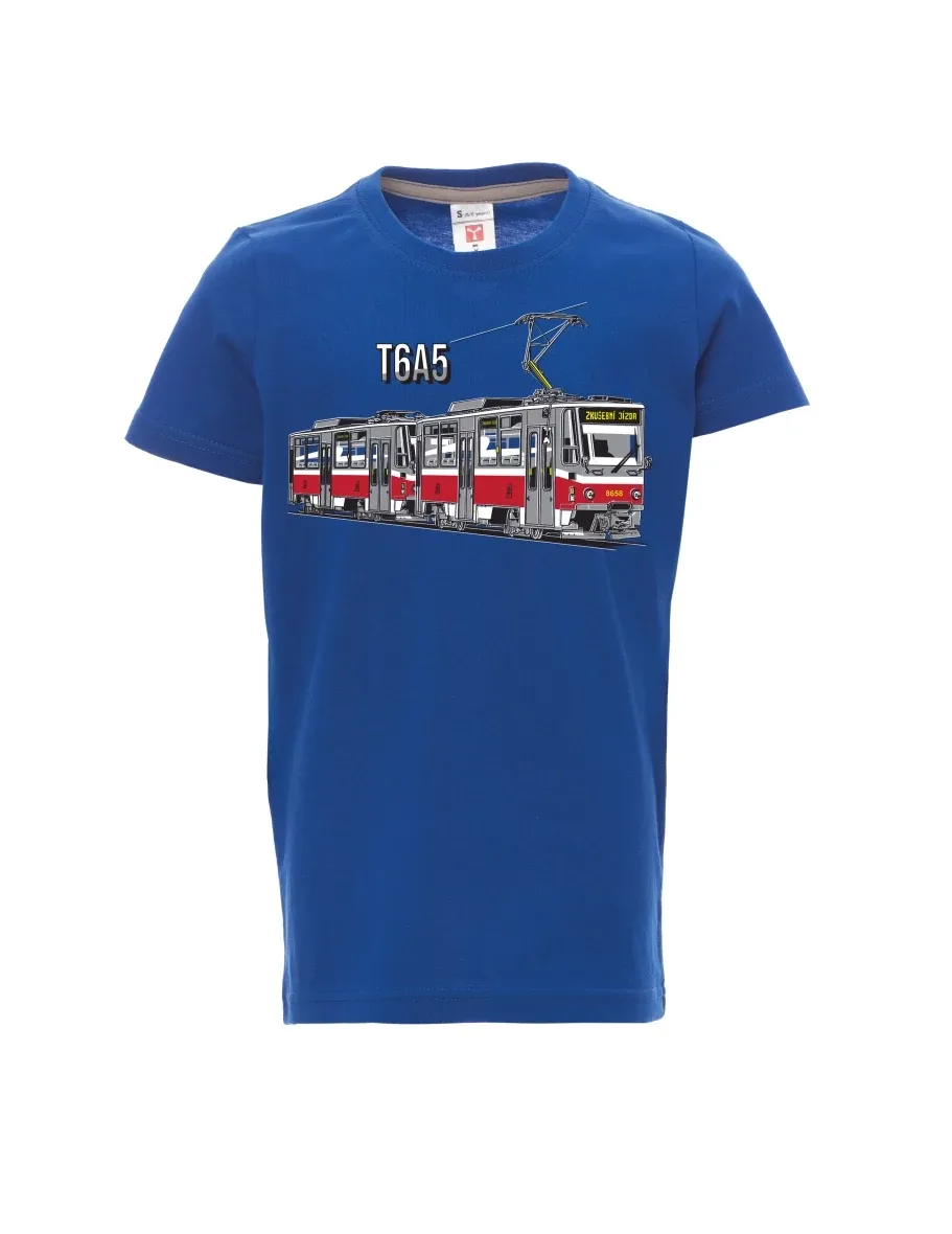 Modré dětské tričko Tramvaj T6A5