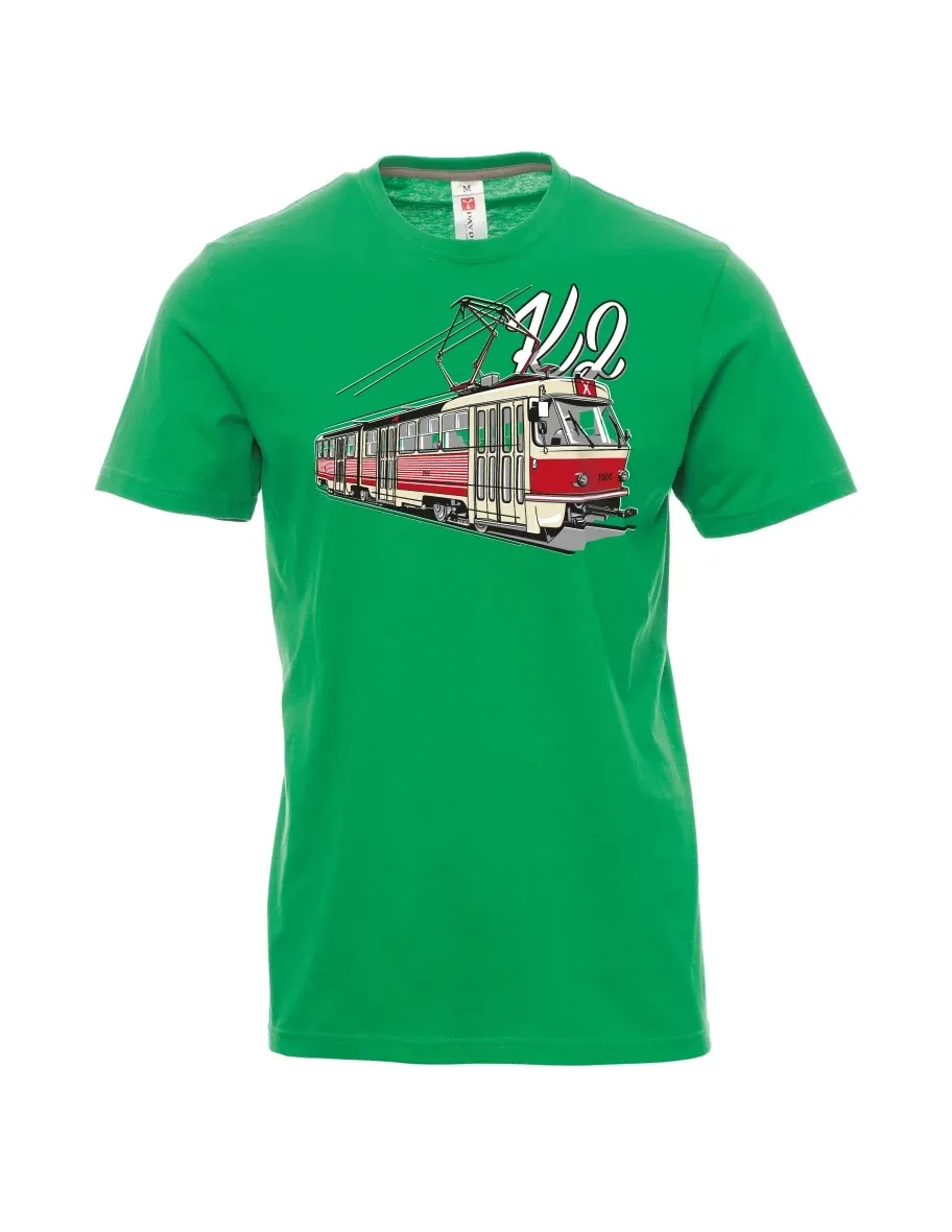 Zelené pánské tričko Tramvaj K2