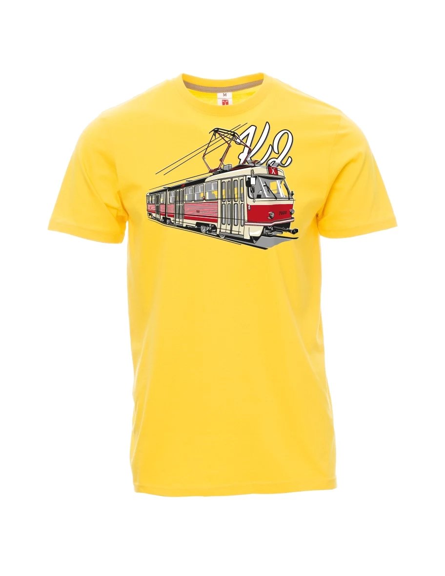 Žluté pánské tričko Tramvaj K2