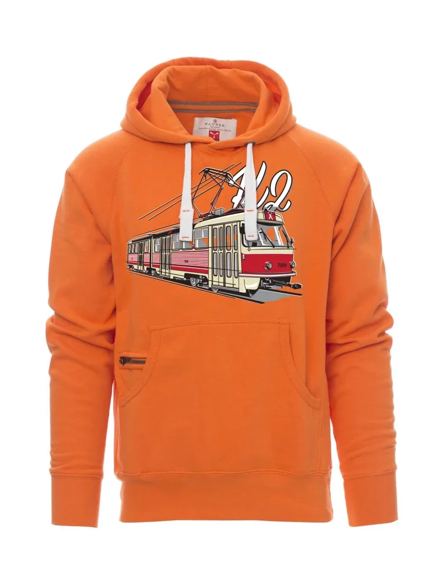 Oranžová pánská mikina Tramvaj K2