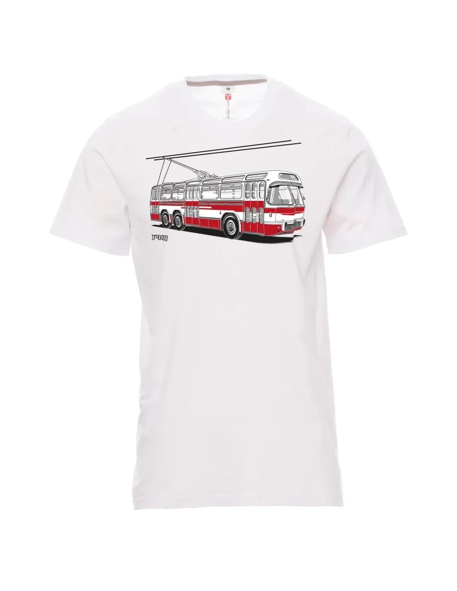 Bílé pánské tričko Trolejbus  T401