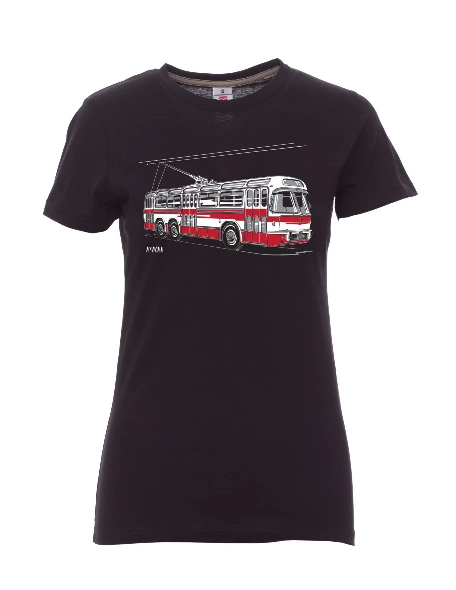 Černé dámské tričko Trolejbus  T401