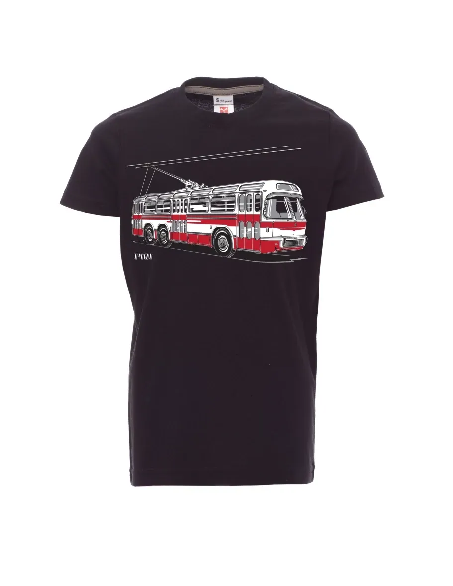 Černé dětské tričko Trolejbus  T401