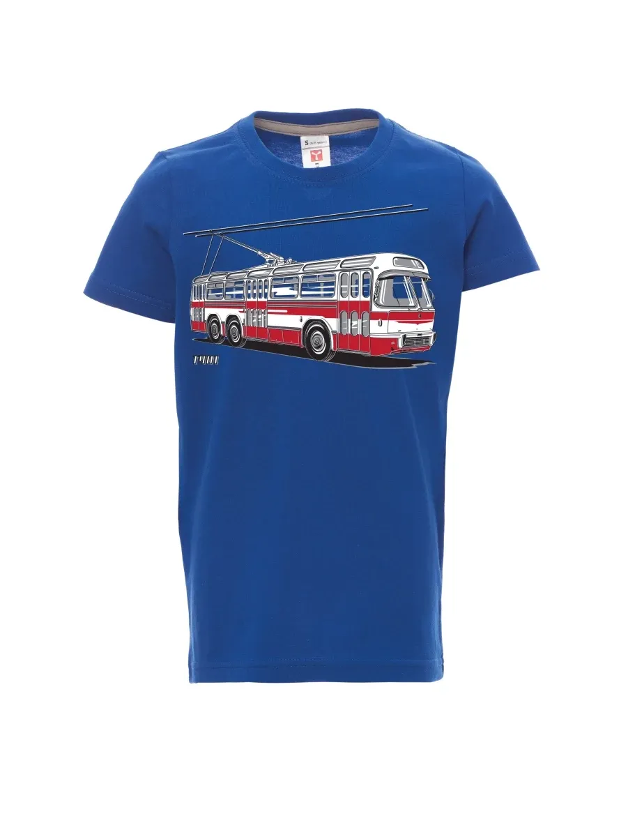 Modré dětské tričko Trolejbus  T401