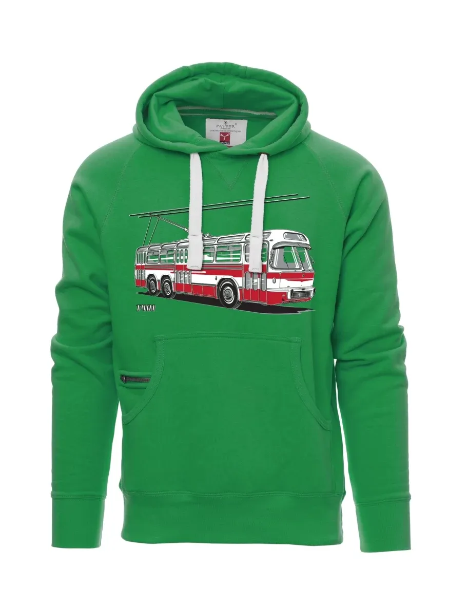 Zelená pánská mikina Trolejbus  T401